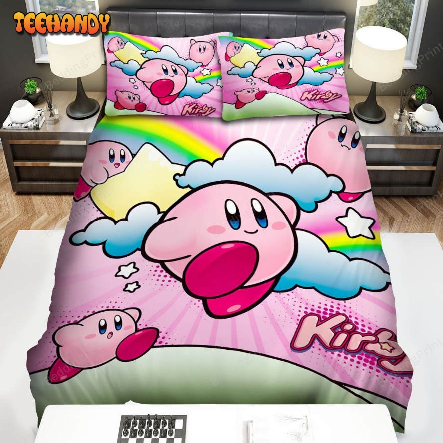 Kirby Multiple Kirby With Rainbow Bed Sheets Duvet Cover Bedding Sets