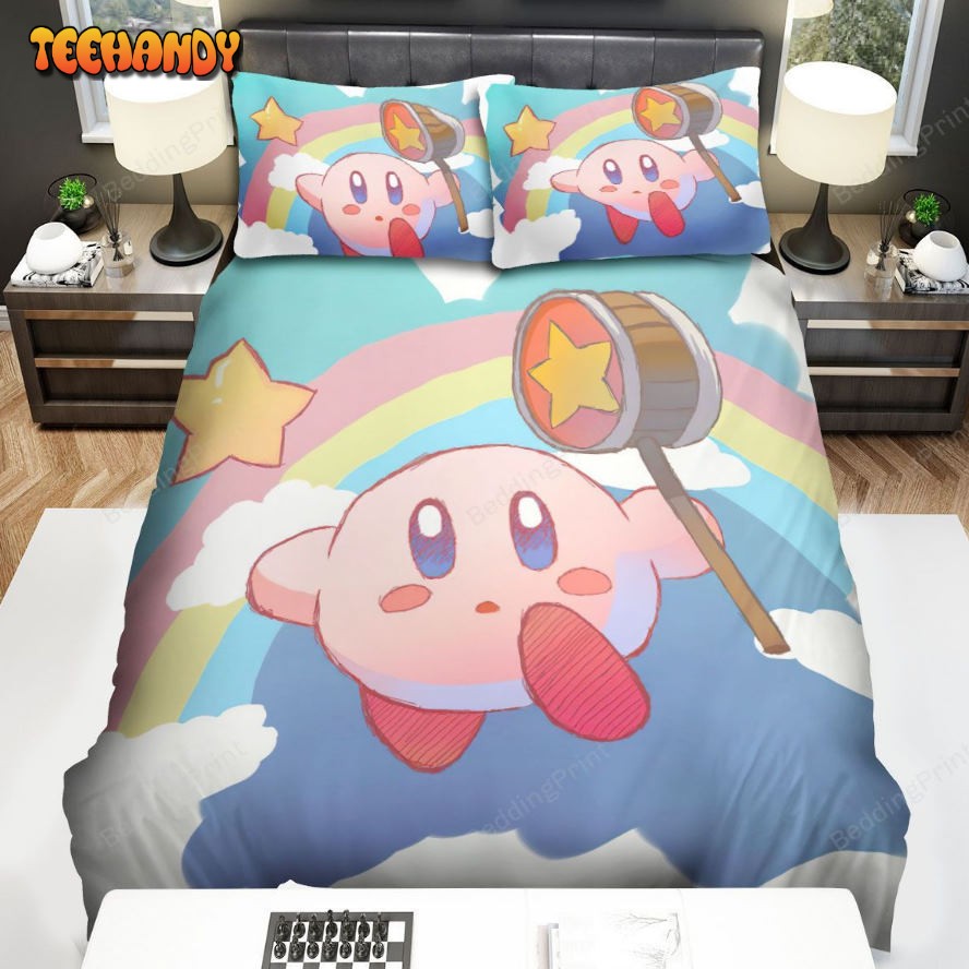 Kirby With The Star Hammer Bed Sheets Duvet Cover Bedding Sets