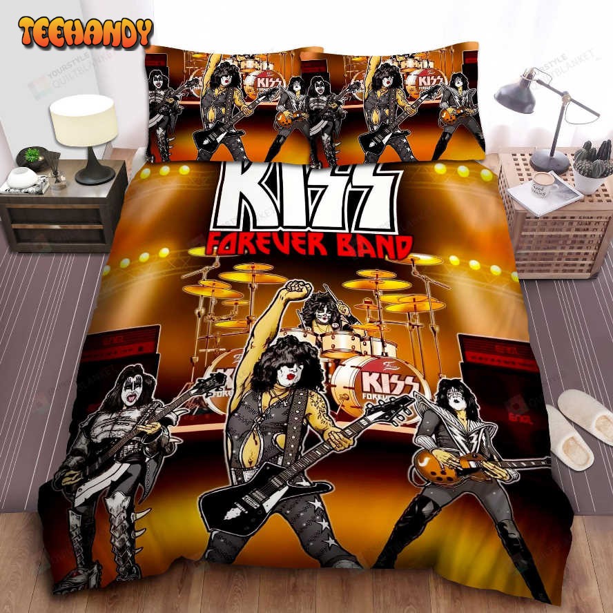 Kiss Forever Band Tour Bed Sheet Spread Comforter Duvet Cover Bedding Sets