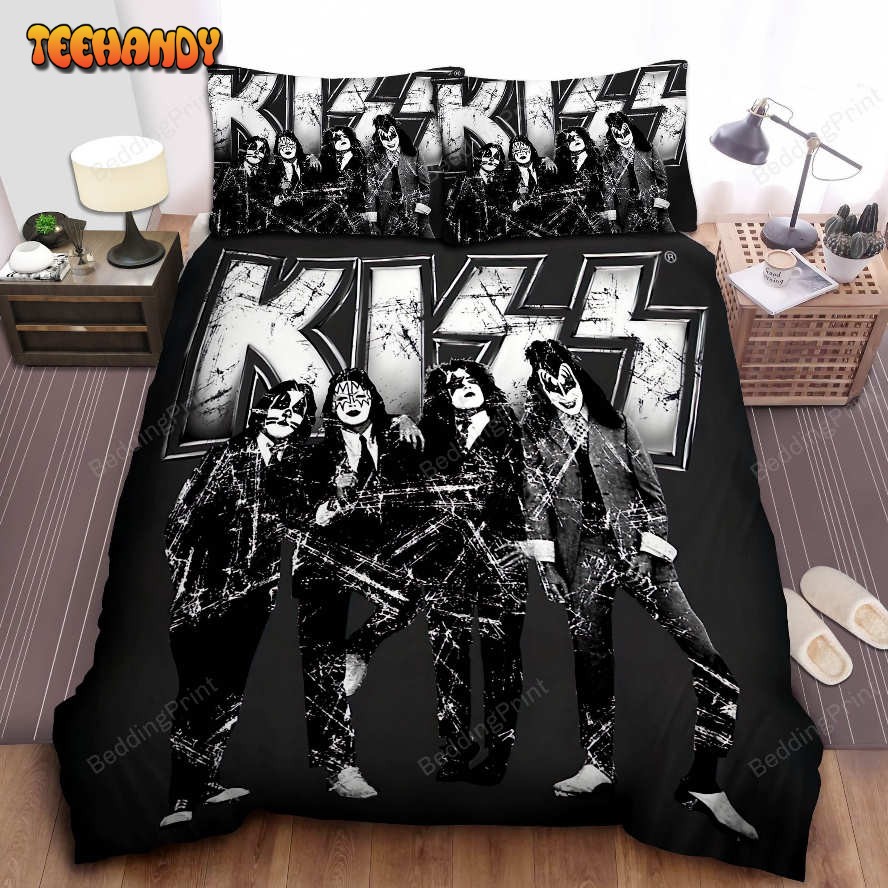 Kiss In Black &amp White Poster Bed Sheet Duvet Cover Bedding Sets