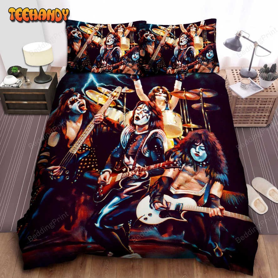 Kiss Performing Painting Bed Sheet Spread Duvet Cover Bedding Sets