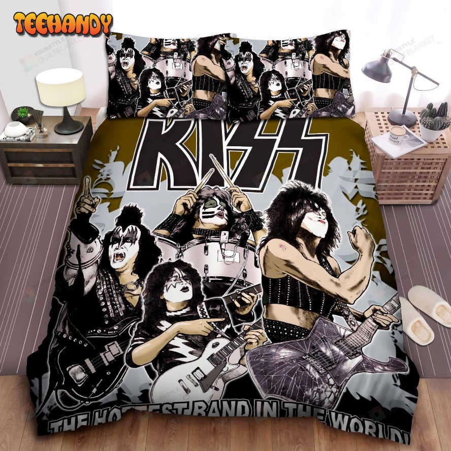 Kiss The Hottest Band In The World Spread Comforter Duvet Cover Bedding Sets