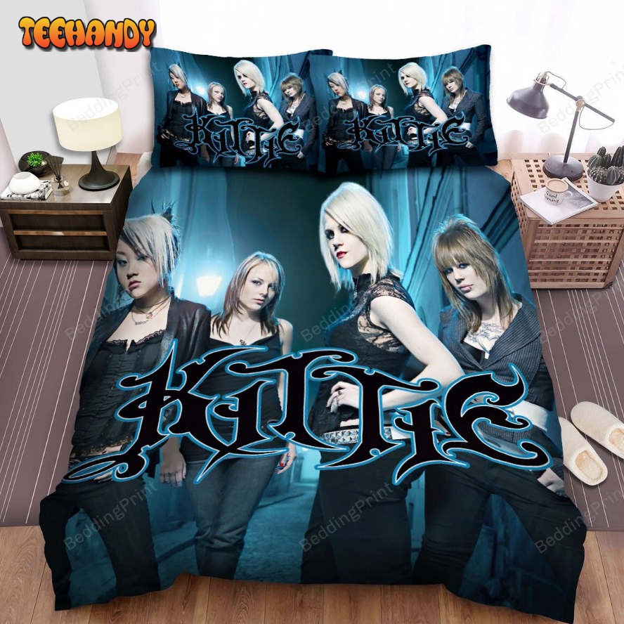 Kittie Band Blue Ground Bed Sheets Duvet Cover Bedding Sets