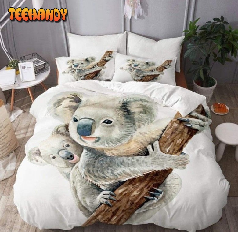 Koala Mom And Baby On The Tree Bed Sheets Spread Duvet Cover Bedding Sets