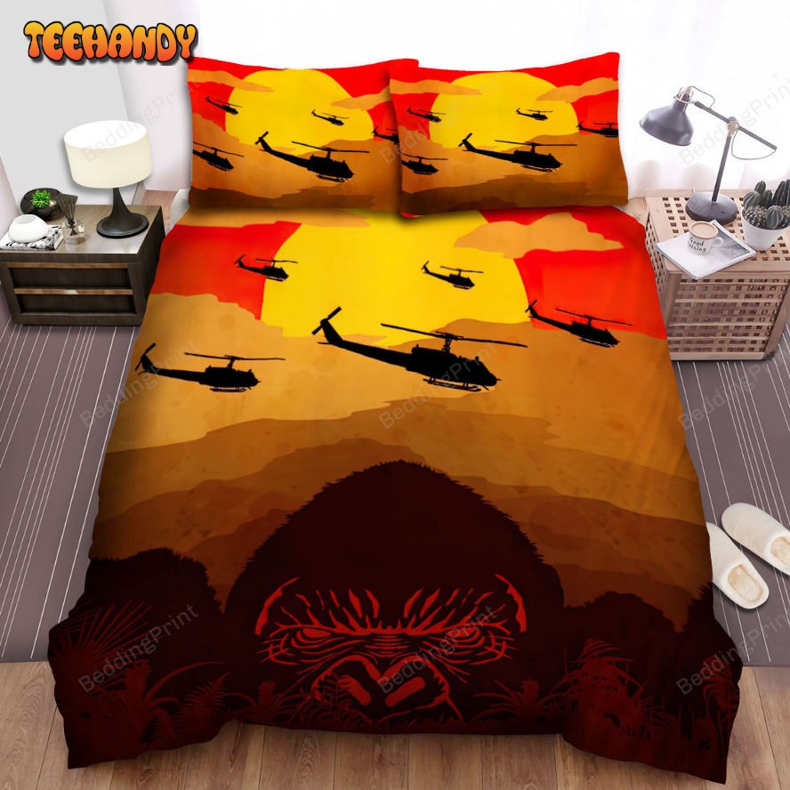 Kong Skull Island (2017) Movie Illustration 3 Bed Sheets Duvet Cover Bedding Sets