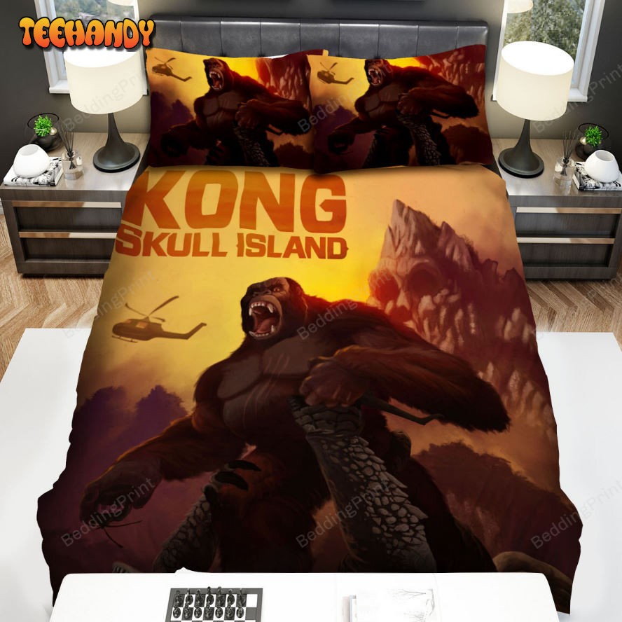 Kong Skull Island (2017) Movie Illustration 5 Bed Sheets Duvet Cover Bedding Sets