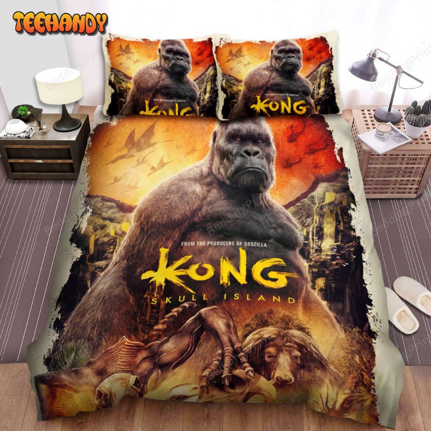 Kong Skull Island (2017) Movie Illustration 6 Bed Sheets Duvet Cover Bedding Sets