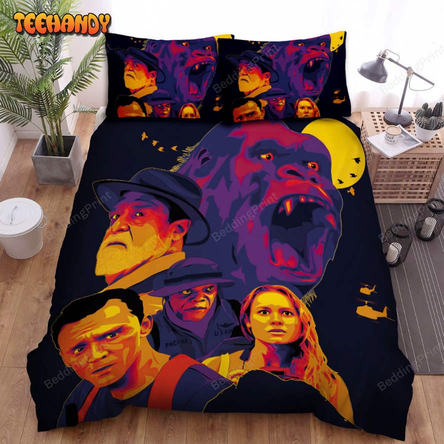 Kong Skull Island (2017) Movie Illustration 8 Bed Sheets Duvet Cover Bedding Sets