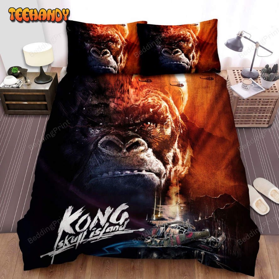 Kong Skull Island (2017) Movie Illustration Bed Sheets Duvet Cover Bedding Sets