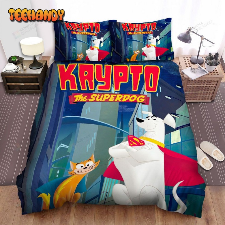 Krypto The Superdog Poster Bed Sheets Spread Duvet Cover Bedding Sets