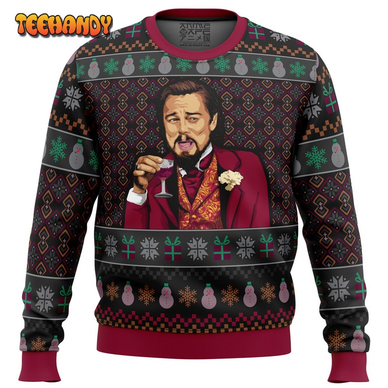 Laughing Leo DiCaprio Meme Ugly Christmas Sweater