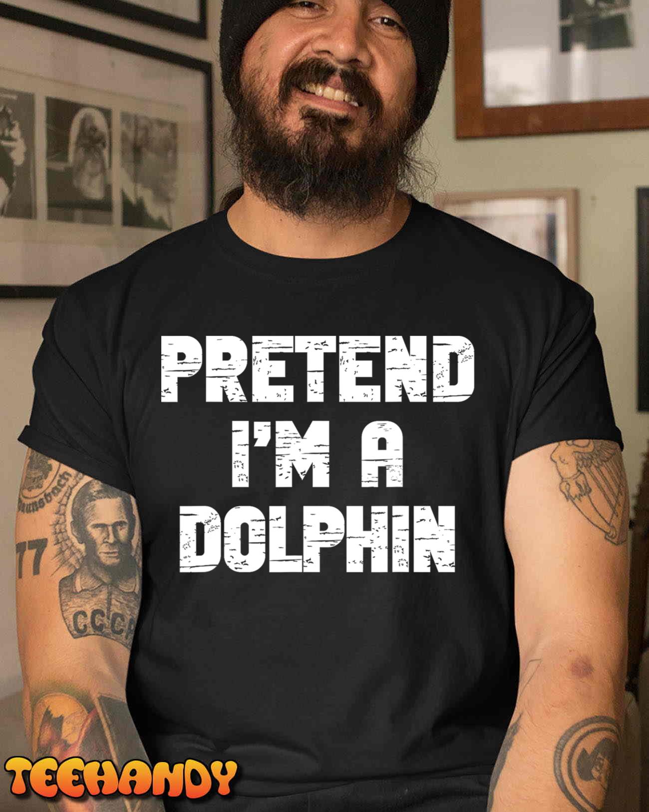 Lazy Easy Pretend I’m Dolphin Party Halloween Costume Simple T-Shirt