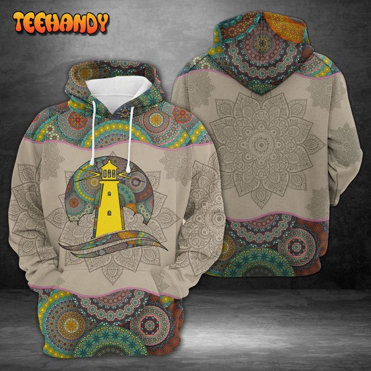 Lighthouse Mandala 3D Printed Hoodie Zipper Hoodie