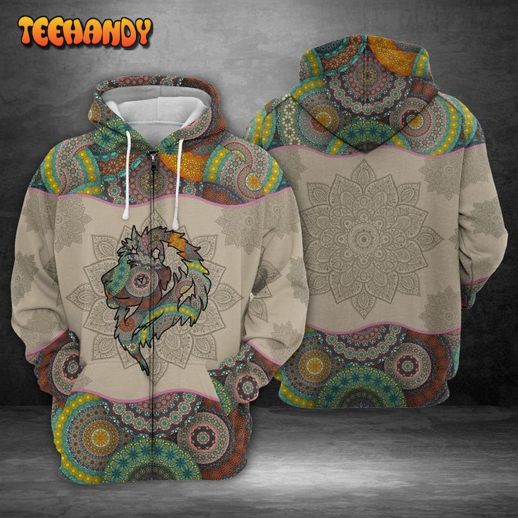 Lion 3D Printed Hoodie Zipper Hoodie