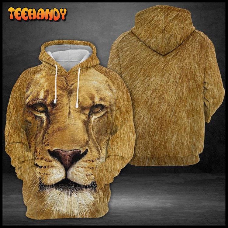 Lion Face 3D Printed Hoodie Zipper Hoodie