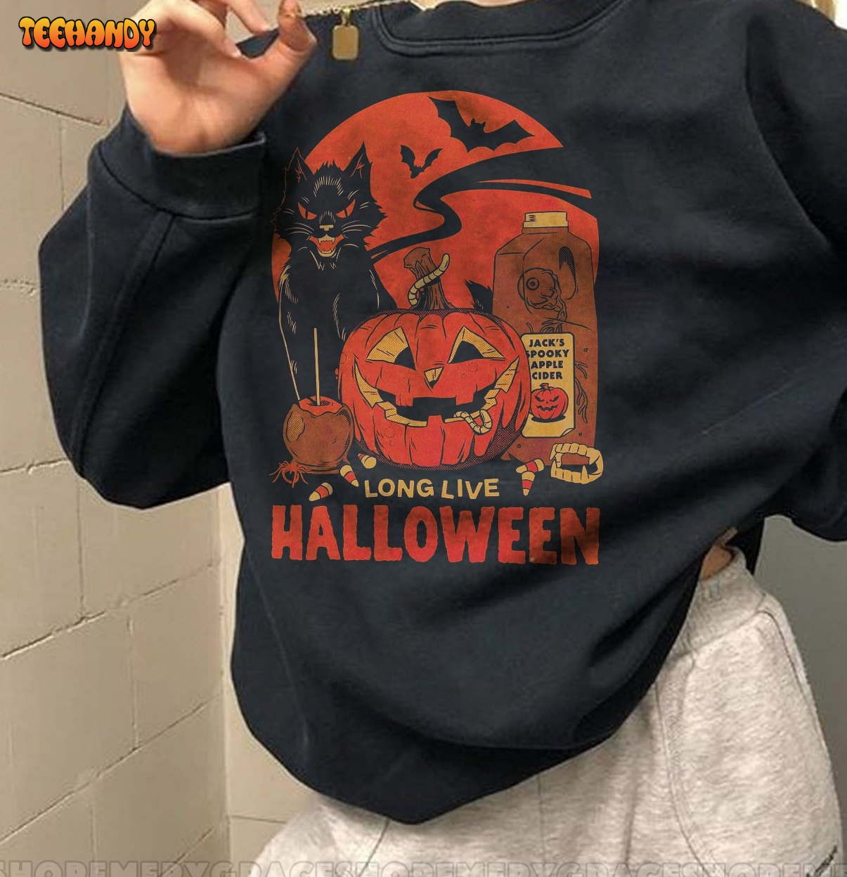 Long Live Halloween Crewneck Sweatshirt, Vintage Halloween Shirt