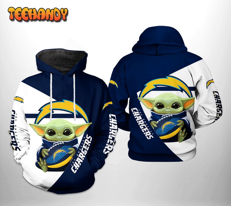 Los Angeles Chargers NFL Baby Yoda Team 3D Printed Hoodie