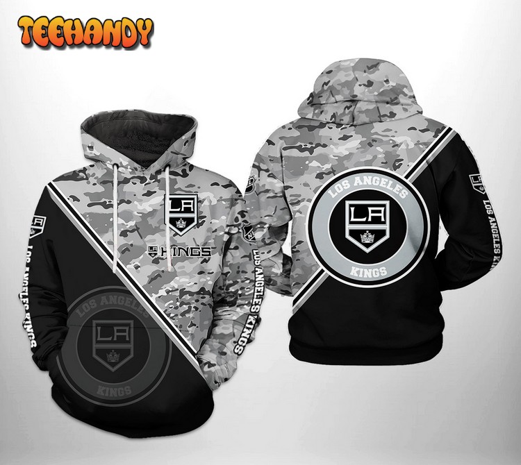 Los Angeles Kings NHL Camo Team 3D Printed Hoodie Zipper Hoodie