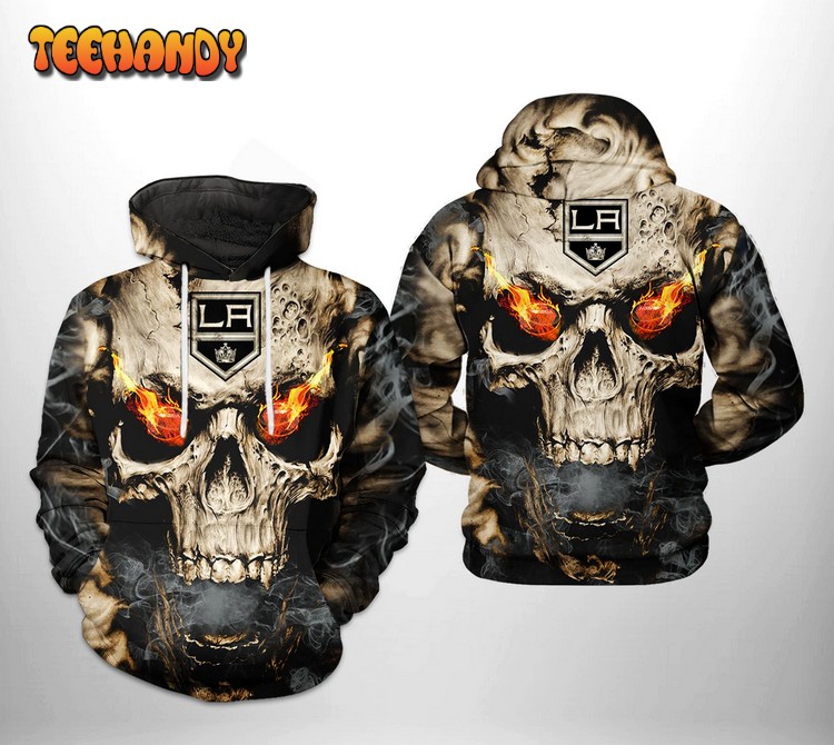 Los Angeles Kings NHL Skull 3D Printed Hoodie Zipper Hoodie