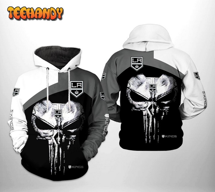 Los Angeles Kings NHL Skull Punisher 3D Printed Hoodie Zipper Hoodie