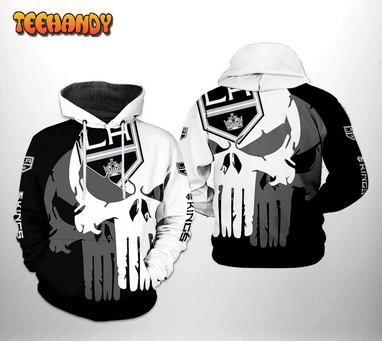 Los Angeles Kings NHL Team Skull 3D Printed Hoodie Zipper Hoodie