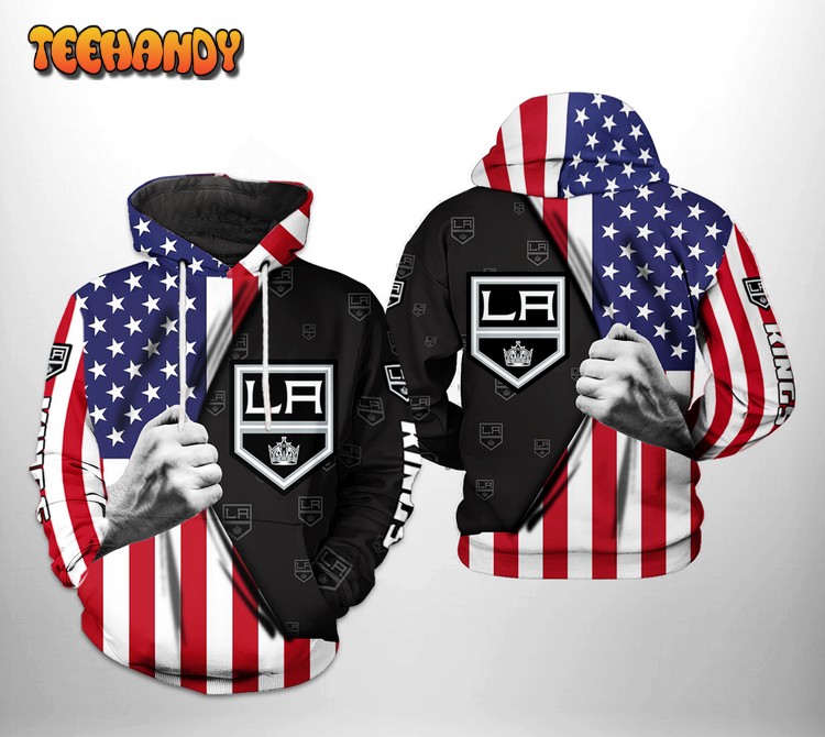 Los Angeles Kings NHL US FLag 3D Printed Hoodie Zipper Hoodie