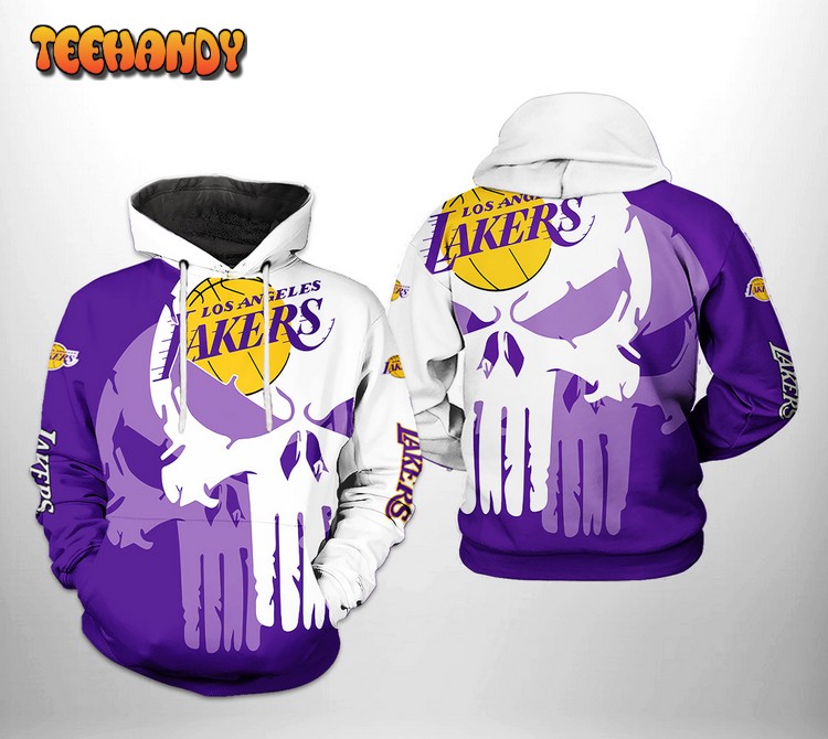 Los Angeles Lakers NBA Team Skull 3D Printed Hoodie