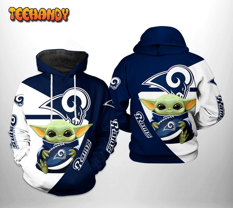 Los Angeles Rams NFL Baby Yoda Team 3D Printed Hoodie