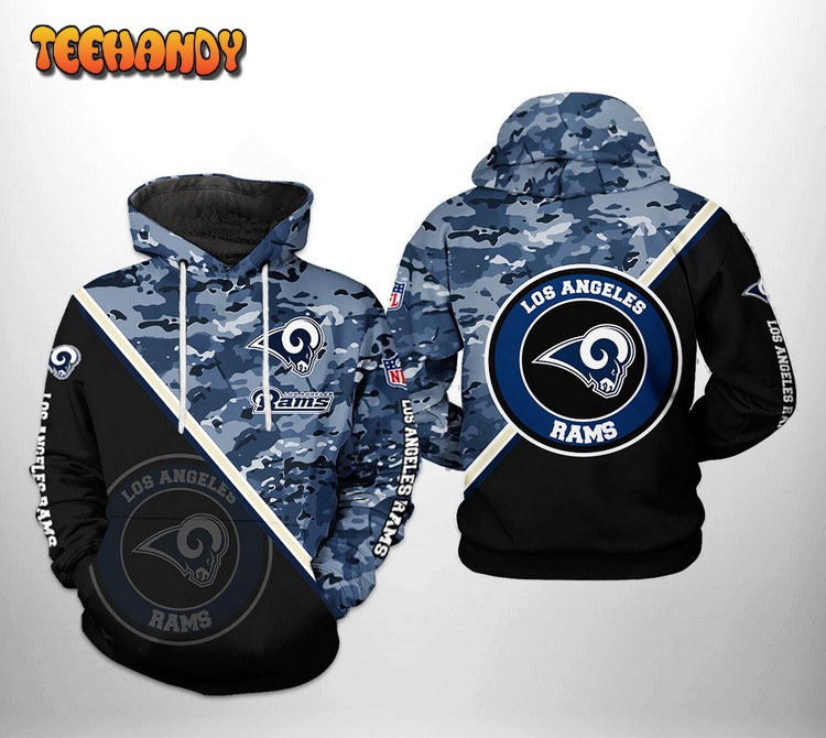 Los Angeles Rams NFL Camo Team 3D Printed Hoodie