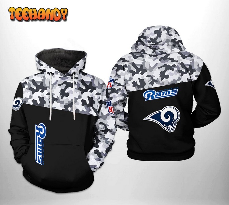 Los Angeles Rams NFL Camo Veteran Team 3D Printed Hoodie