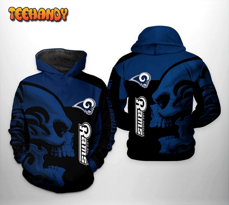 Los Angeles Rams NFL Skull 3D Printed Hoodie Zipper Hoodie