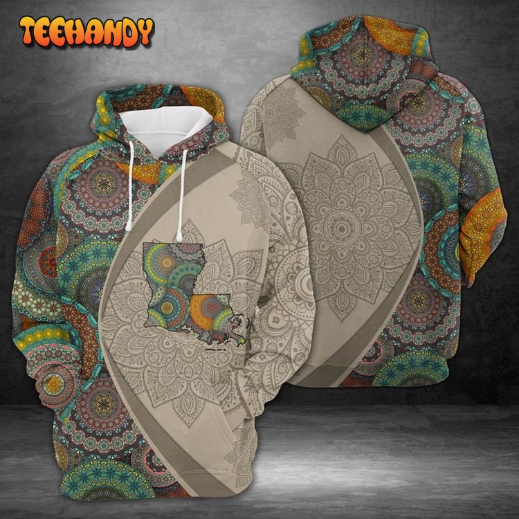 Louisiana Mandala 3D Printed Hoodie Zipper Hoodie