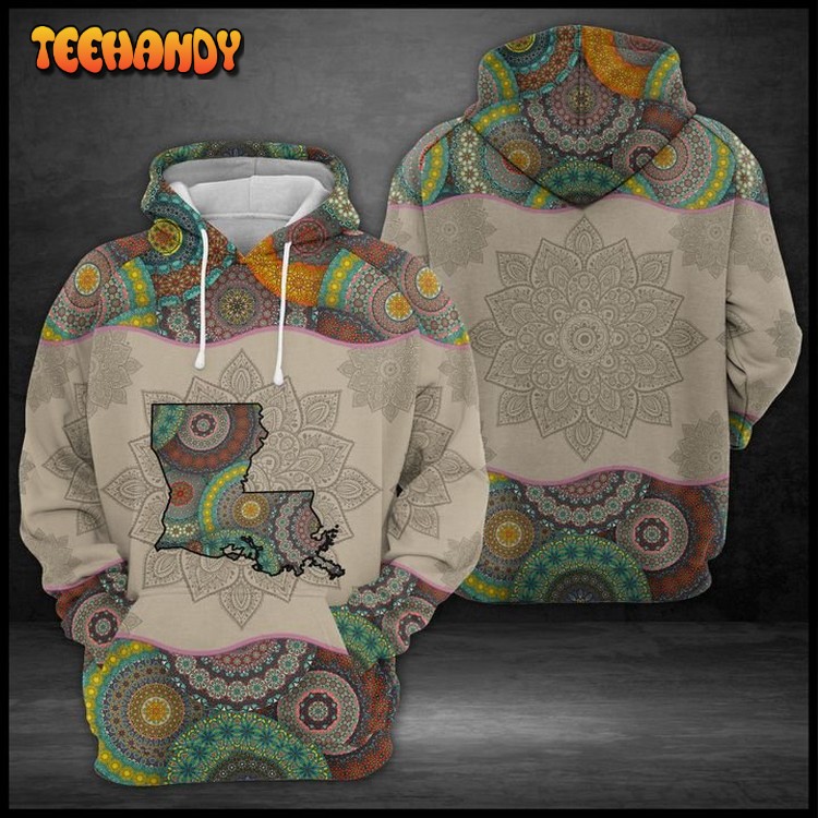 Louisiana State Mandala 3D Printed Hoodie Zipper Hoodie