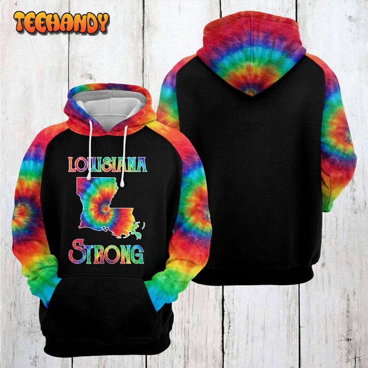 Louisiana Strong Tie Dye 3D Printed Hoodie Zipper Hoodie