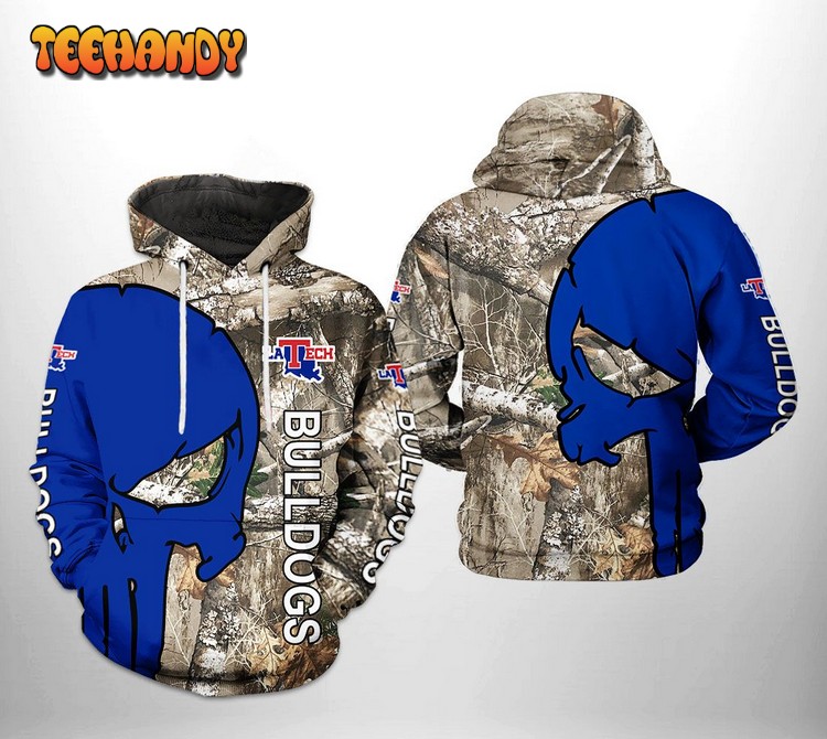 Louisiana Tech Bulldogs NCAA Camo Veteran Hunting 3D Printed Hoodie