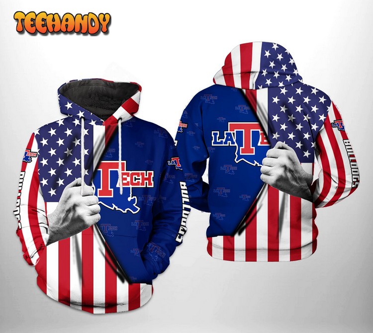 Louisiana Tech Bulldogs NCAA US Flag 3D Printed Hoodie