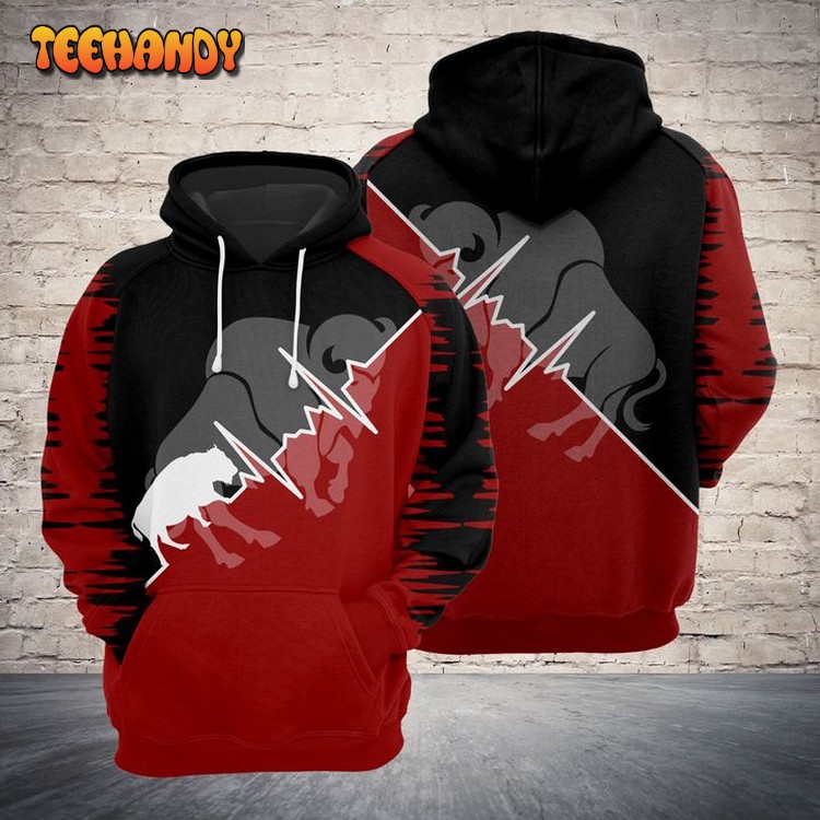 Love Bison 3D Printed Hoodie Zipper Hoodie