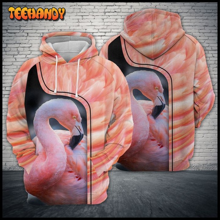 Love Flamingo 3D Printed Hoodie Zipper Hoodie