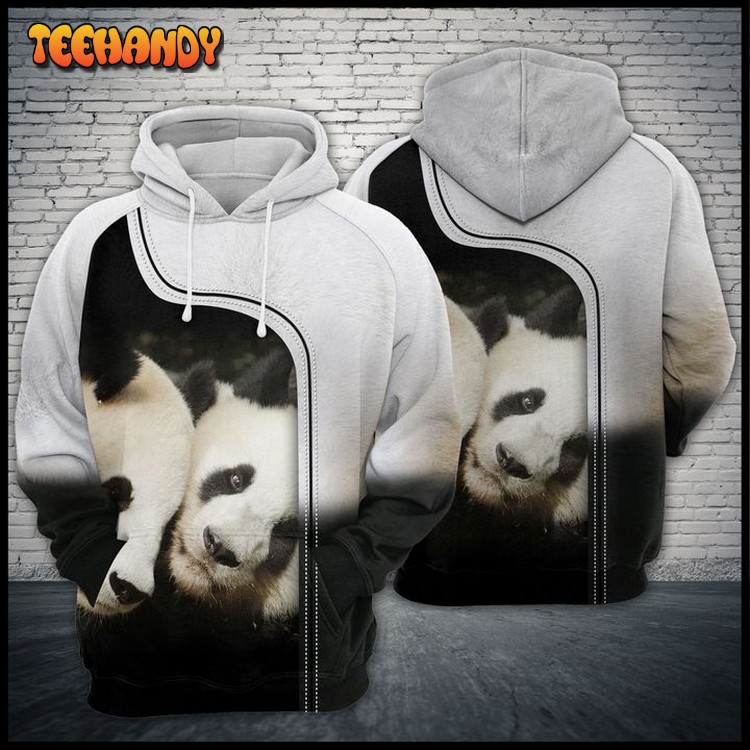 Love Giant Panda 3D Printed Hoodie Zipper Hoodie