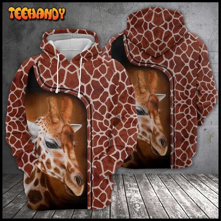 Love Giraffe 3D Printed Hoodie Zipper Hoodie