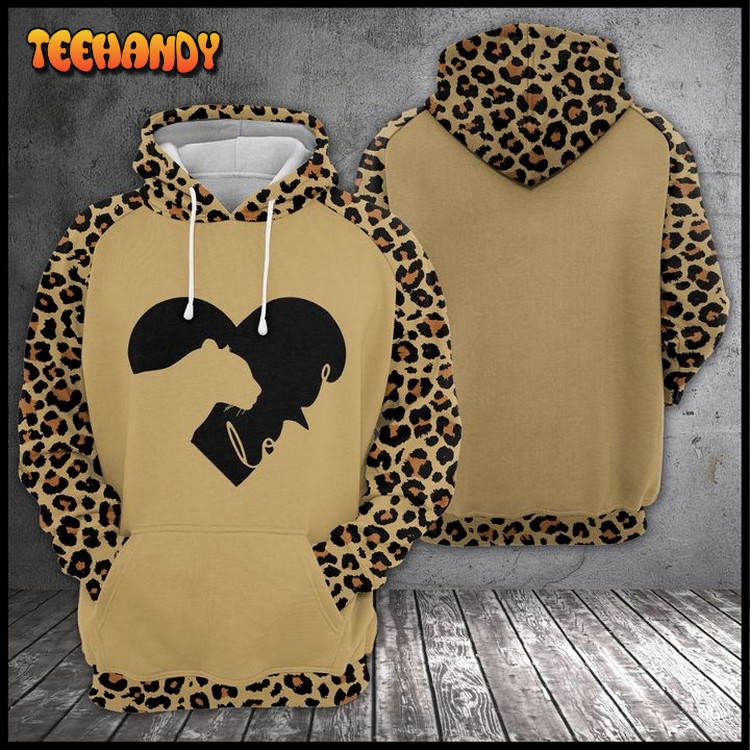 Love Leopard 3D Printed Hoodie Zipper Hoodie