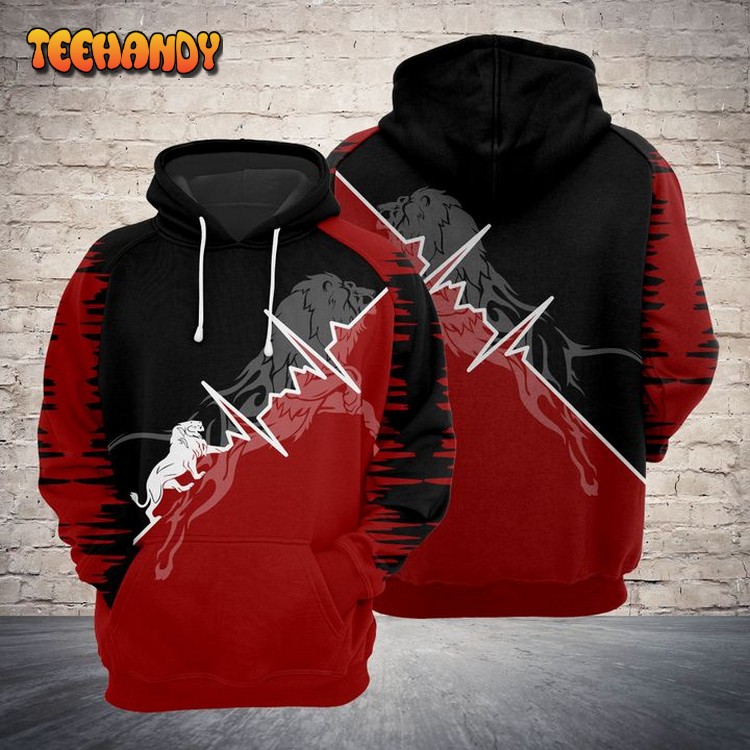 Love Lion 3D Printed Hoodie Zipper Hoodie