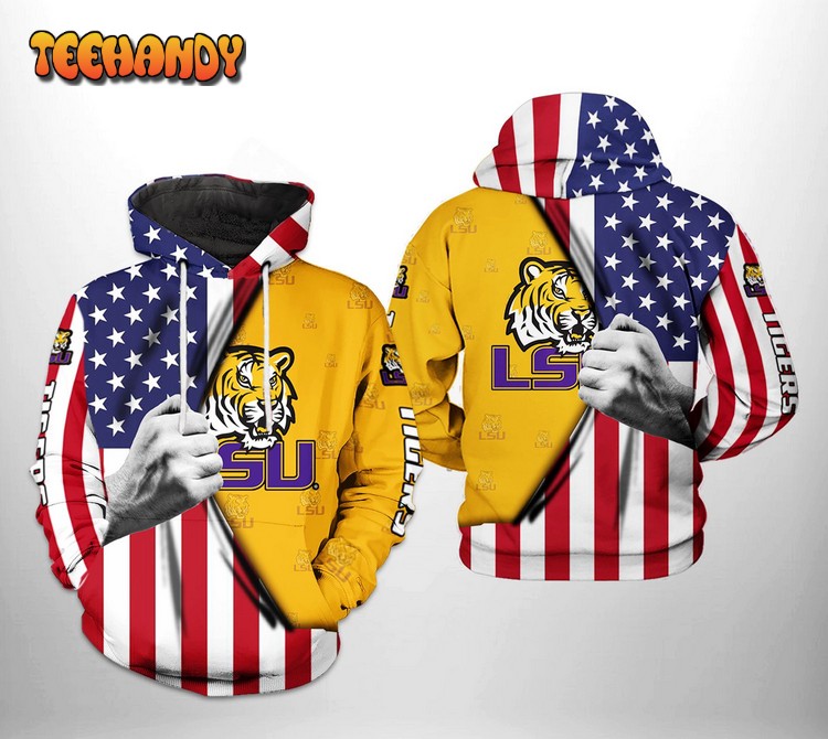 LSU Tigers NCAA US Flag 3D Printed Hoodie Zipper Hoodie