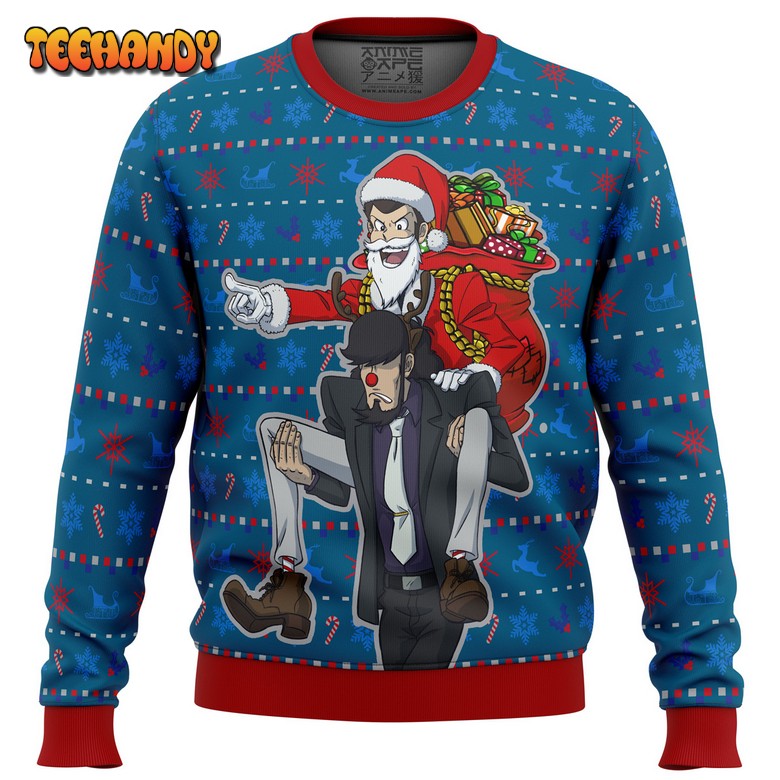 Lupin the 3rd Run Run Rudolph Ugly Christmas Sweater