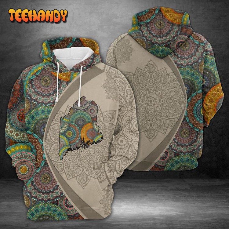 Maine Mandala 3D Printed Hoodie Zipper Hoodie