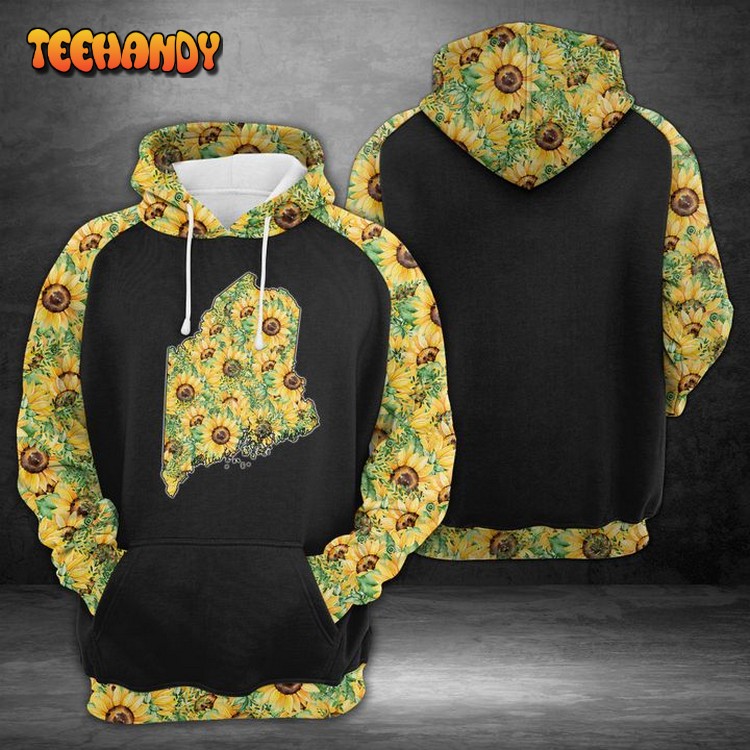 Maine Sunflower 3D Printed Hoodie Zipper Hoodie