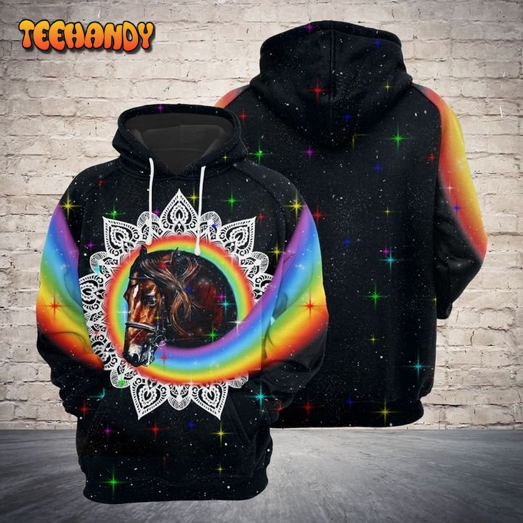 Majestic Horse Mandala 3D Printed Hoodie Zipper Hoodie