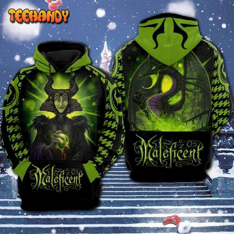 Maleficent Classic Cartoon Art 3D Printed Hoodie Zipper Hoodie