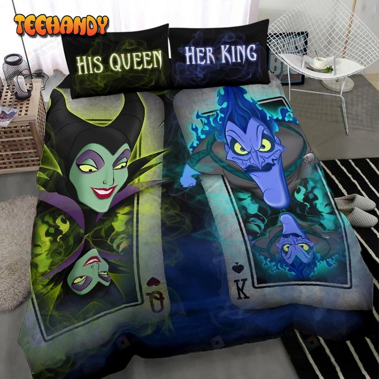 Maleficent Hades Bedding Set, Maleficent Hades Her King His Queen Bedding Set