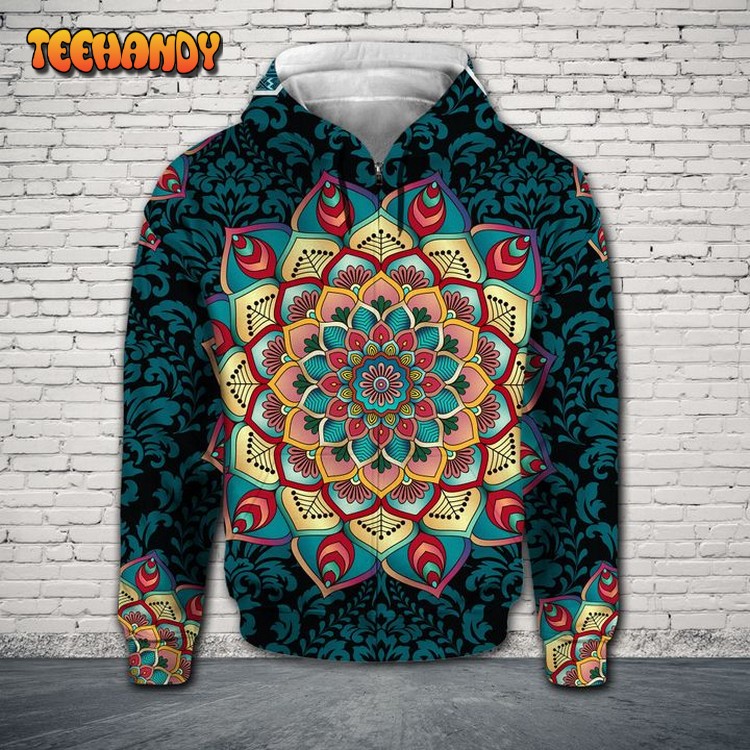 Mandala Beauty 3D Printed Hoodie Zipper Hoodie